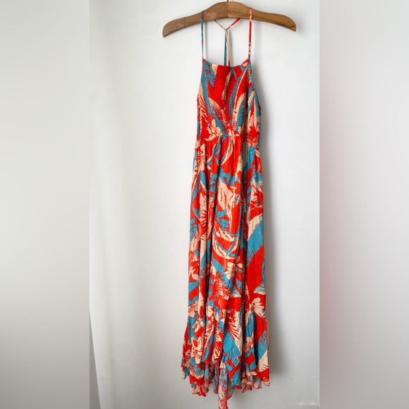 Free People Dress Women’s Large Heat Wave Maxi Dress in Red Floral - Picture 2 of 6